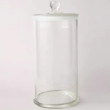 โถเก็บตัวอย่างพร้อมลูกบิดและจุกแก้วแบบกราวด์อิน